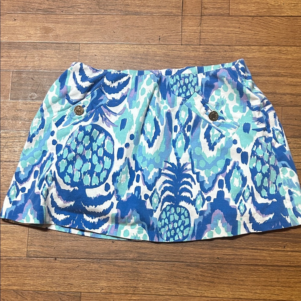 Lilly Pulitzer Vibrant Blue and Aqua Mini Skirt